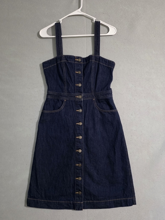Levi's Dresses & Skirts - Levi's Womens Orange Tab Button Down Mini Overall Jumper Dress Size Small